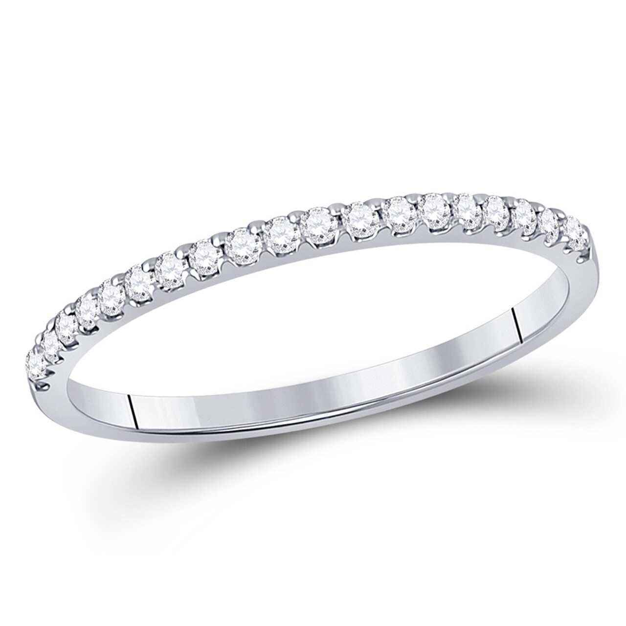 Gem And Harmony 1/6 Carat (ctw H-I I2) Diamond Wedding Band Ring in 14K White Gold